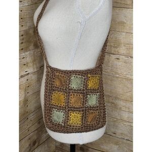 HEMP & LEATHER SMALL PATCHWORK CROSSBODY CROCHET DESIGN BAG